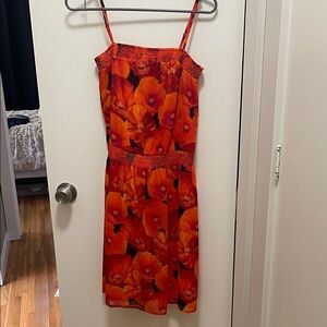 Caslon Vibrant Red Floral Midi Dress